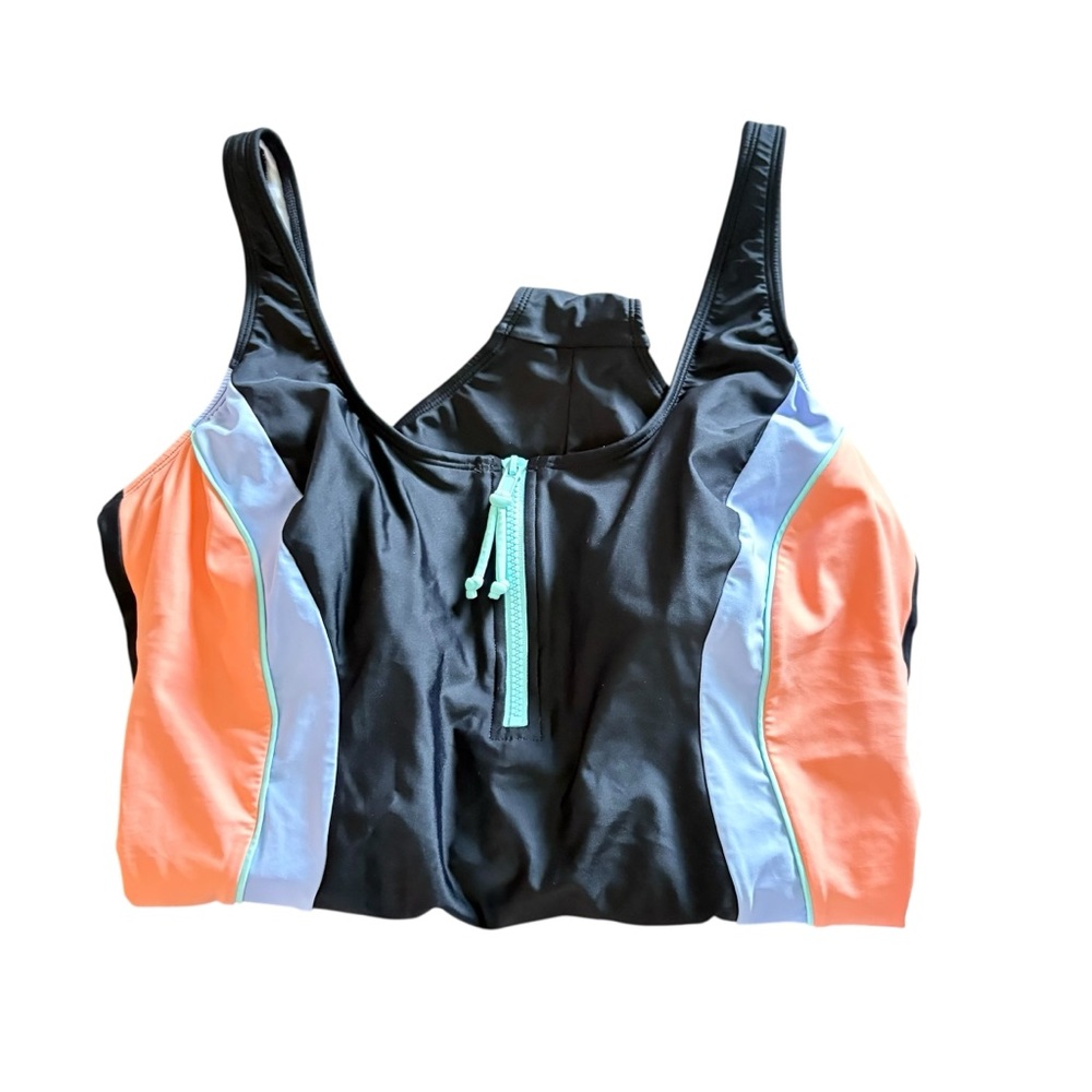 Sports Illustrated MultiColor Zip Up One Piece Swimsuit XL - Picture 14 of 14